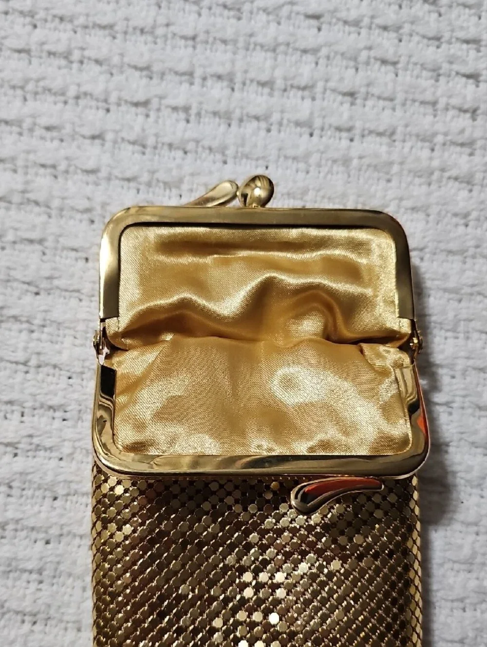 Joan Rivers Gold Mesh Coin Purse with Satin Interior